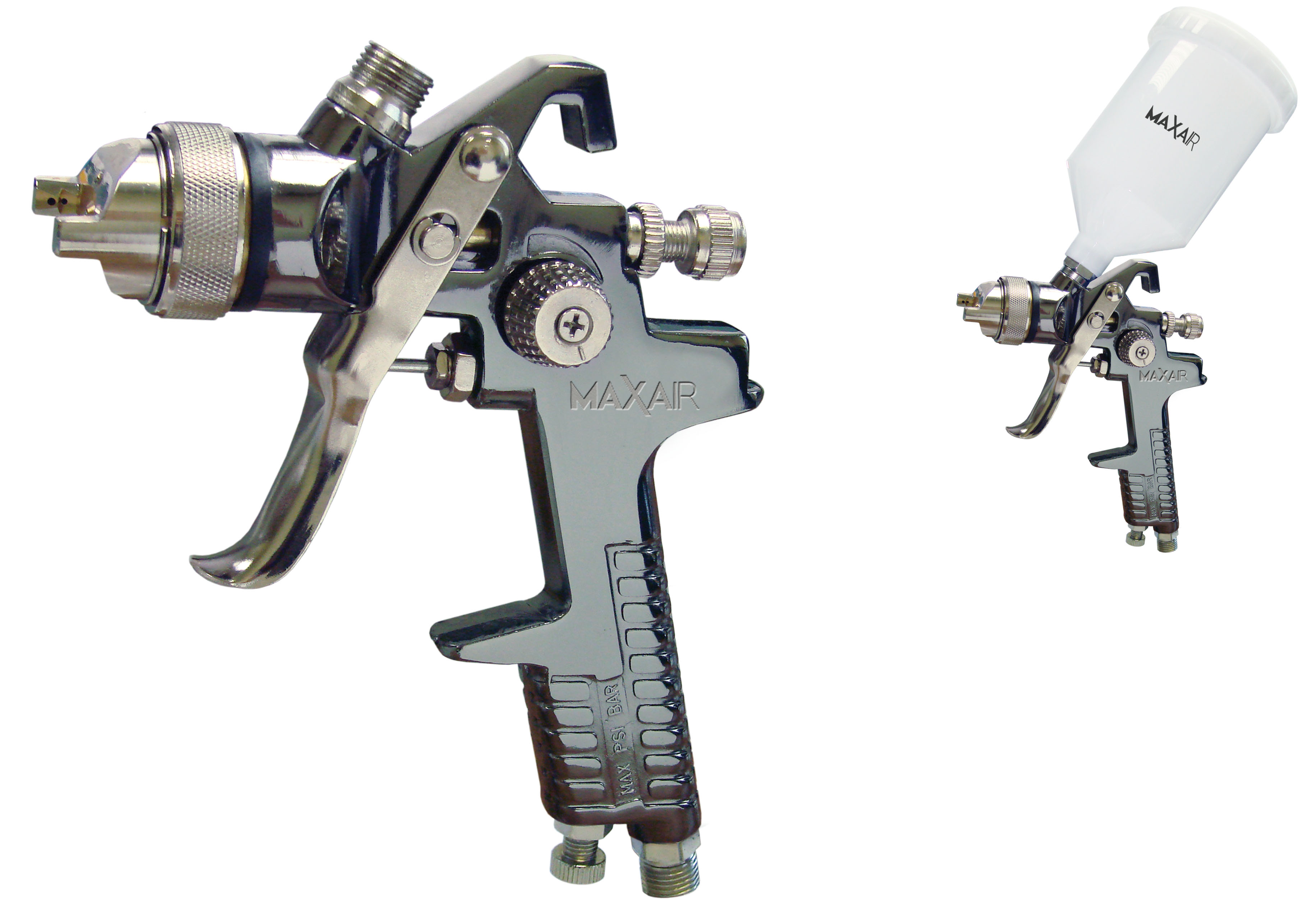 MAXAIR HVLP Gravity paint gun S/S & cup